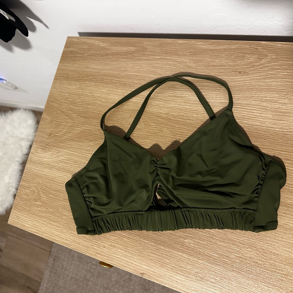 Olive Green Strappy Bikini Top